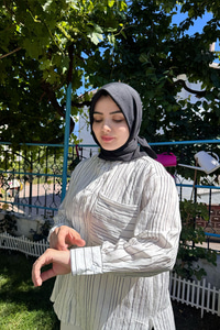 Çizgili Salaş Gömlek Siyah-Beyaz