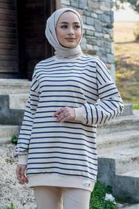 Uygun Fiyatlı CIZGILI SWEAT LACIVERT | Loccomoda.com 