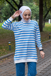 Uygun Fiyatlı CIZGILI TUNIK MAVI | Loccomoda.com 