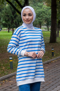 Uygun Fiyatlı CIZGILI TUNIK MAVI | Loccomoda.com 