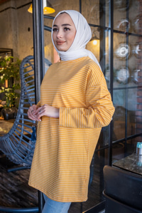 Uygun Fiyatlı CIZGILI TUNIK  SARI | Loccomoda.com 