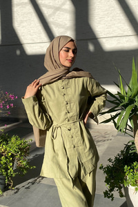 Clandestina Düğme Detaylı Takım Fıstık Yeşil