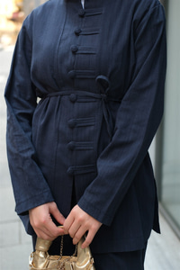 Clandestina Düğme Detaylı Takım Lacivert