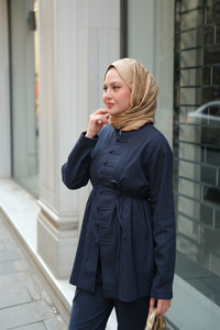 Clandestina Düğme Detaylı Takım Lacivert