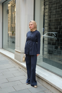 Clandestina Düğme Detaylı Takım Lacivert