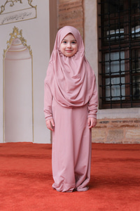 Çocuk Namaz Elbisesi Gül Kurusu