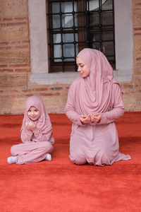 Çocuk Namaz Elbisesi Gül Kurusu