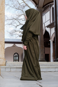 Çocuk Namaz Elbisesi Haki Yeşil