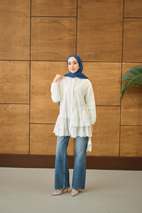 Dantel Detay Gömlek BEYAZ