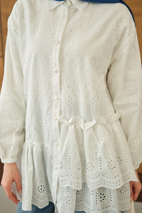 Dantel Detay Gömlek BEYAZ