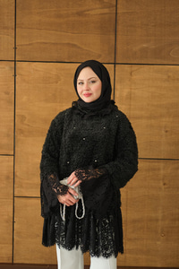 Dantel Detay Peluş Tunik Siyah