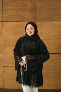 Dantel Detay Peluş Tunik Siyah