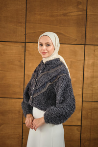 Dantelli V Kat Hırka Antrasit