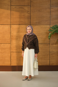 Dantelli V Kat Hırka Kahverengi