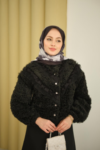 Dantelli V Kat Hırka Siyah