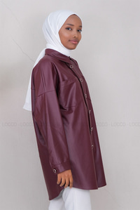 Uygun Fiyatlı DERI CEPLI GOMLEK BORDO | Loccomoda.com 