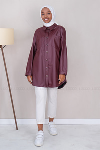 Uygun Fiyatlı DERI CEPLI GOMLEK BORDO | Loccomoda.com 