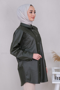 Uygun Fiyatlı DERI CEPLI GOMLEK HAKI YESIL | Loccomoda.com 