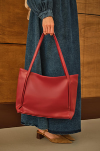 Deri Görünümlü Çanta Kırmızı