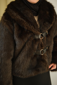 Deri Kemerli Kürk Kahverengi