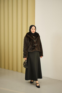 Deri Kemerli Kürk Kahverengi