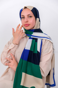 Uygun Fiyatlı DESENLI MEDINE IPEGI SAL LACIVERT | Loccomoda.com 