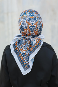 Desenli Soft Eşarp Ekru