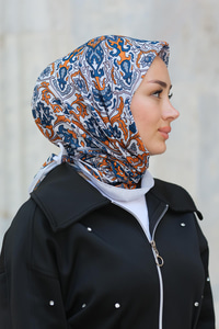 Desenli Soft Eşarp Ekru