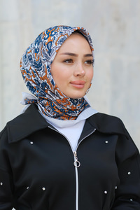 Desenli Soft Eşarp Ekru