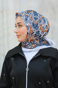 Desenli Soft Eşarp Ekru