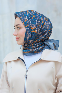 Desenli Soft Eşarp Füme