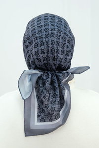 Desenli Soft Eşarp Gri