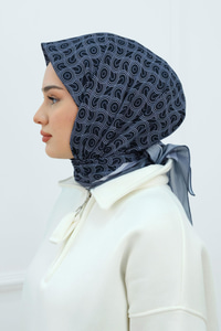 Desenli Soft Eşarp Gri