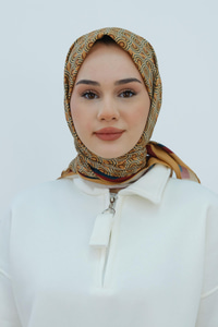 Desenli Soft Eşarp Hardal