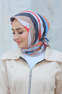 Desenli Soft Eşarp Kahverengi