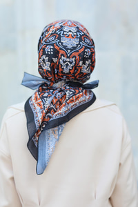 Desenli Soft Eşarp Kiremit