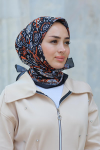 Desenli Soft Eşarp Kiremit