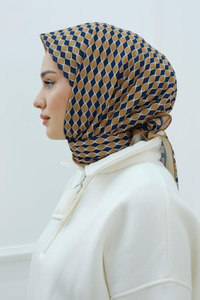 Desenli Soft Eşarp Koyu Sarı