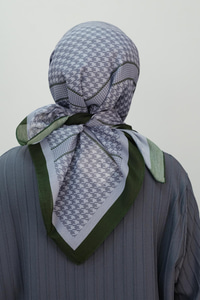 Desenli Soft Eşarp Koyu Yeşil