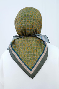 Desenli Soft Eşarp Koyu Yeşil