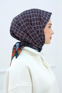 Desenli Soft Eşarp Lacivert