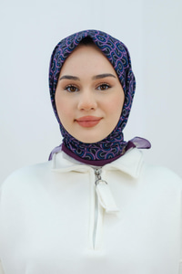 Desenli Soft Eşarp Mürdüm