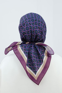 Desenli Soft Eşarp Mürdüm