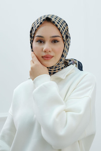 Desenli Soft Eşarp Siyah