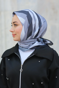 Desenli Soft Eşarp Siyah