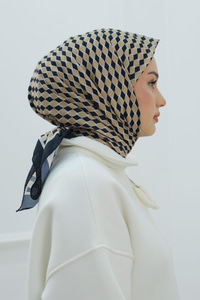 Desenli Soft Eşarp Siyah