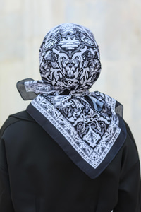 Desenli Soft Eşarp Siyah