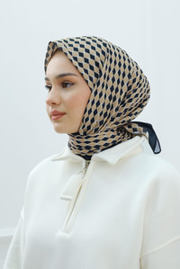 Desenli Soft Eşarp Siyah