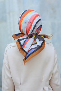 Desenli Soft Eşarp Taba