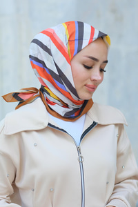 Desenli Soft Eşarp Taba